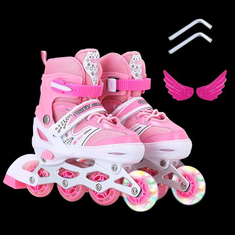Kids Outdoor Quad - أحذية تزلج رباعية العجلات بصفين، قابلة