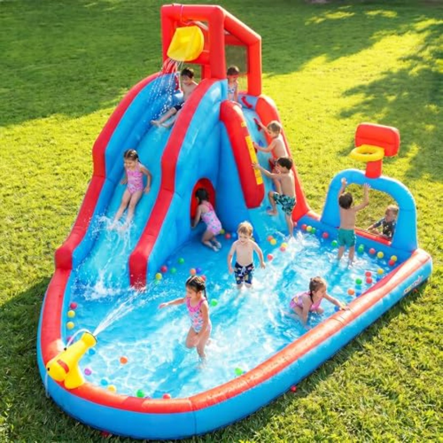 Kids Outdoor Bounce House - منزلق مائي خارجي قابل للنفخ للأطفال: