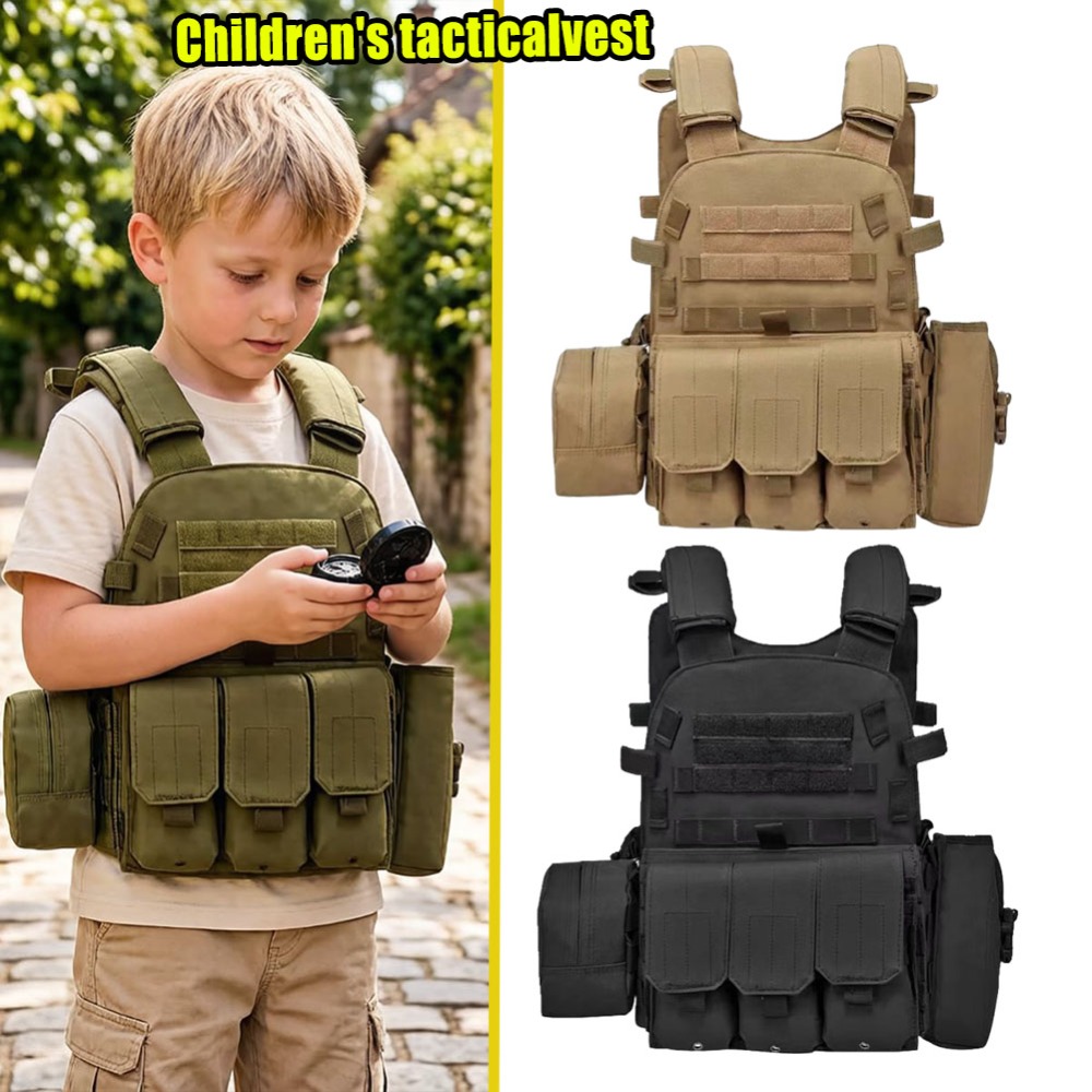 Kids Outdoor Gear - سترة تكتيكية قابلة للتعديل للأطفال للعب