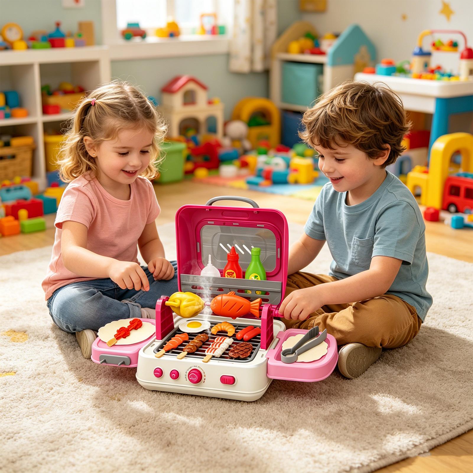 Kids Outdoor Grill Set - مجموعة ألعاب الشواء الخارجية للأطفال، مجموعة
