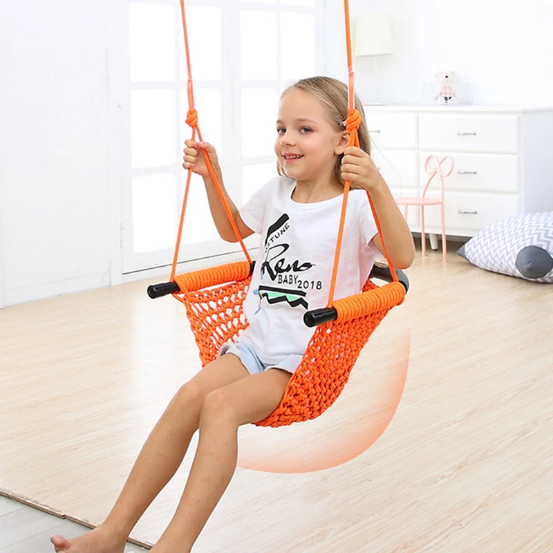 Kids Outdoor Nest Swing - أرجوحة شبكية للأطفال، مصنوعة يدويًا، ألعاب