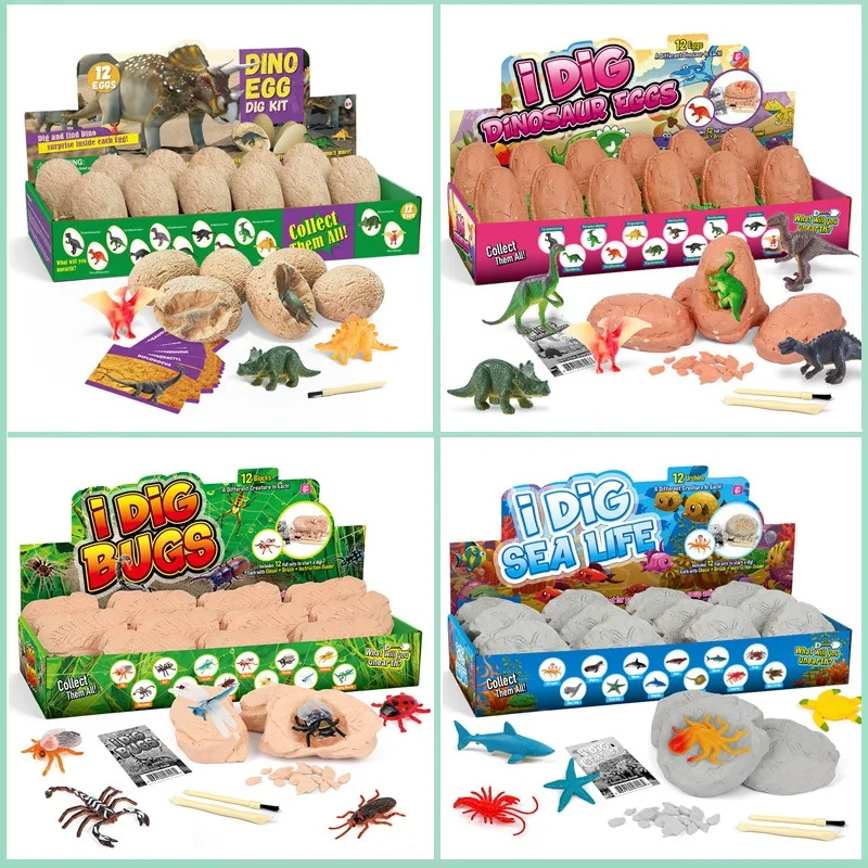 Kids Outdoor Digger - مجموعة استكشاف بيض الديناصورات الأثرية 12