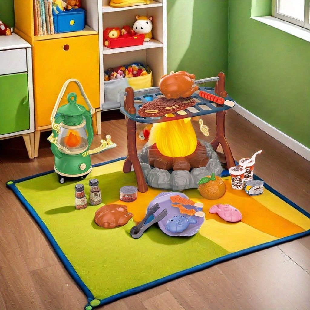 Kids Outdoor Grill Set - مجموعة لعب التخييم للأطفال مع أضواء