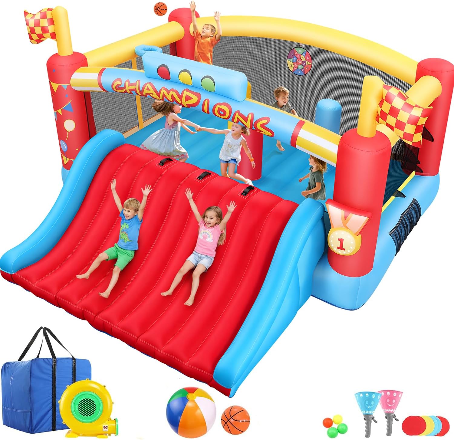 Kids Outdoor Bounce House - بيت قفز قابل للنفخ كبير للأطفال