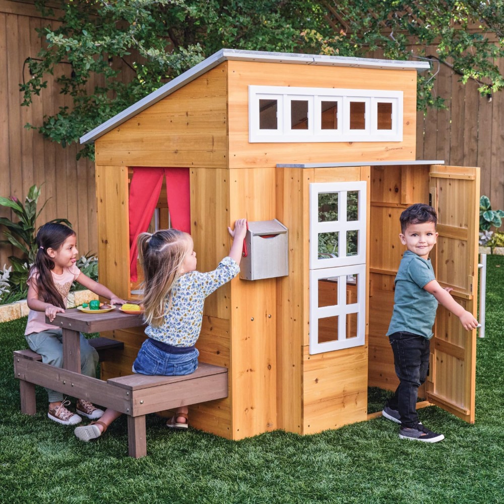 مجموعة بيت لعب خشبي حديث للأطف - مراجعة Kids Outdoor Grill Set وسعره