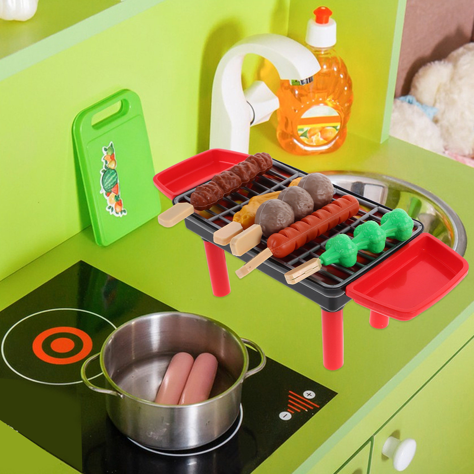 20 قطعة من مجموعة الشواء الواق - مراجعة Kids Outdoor Grill Set وسعره