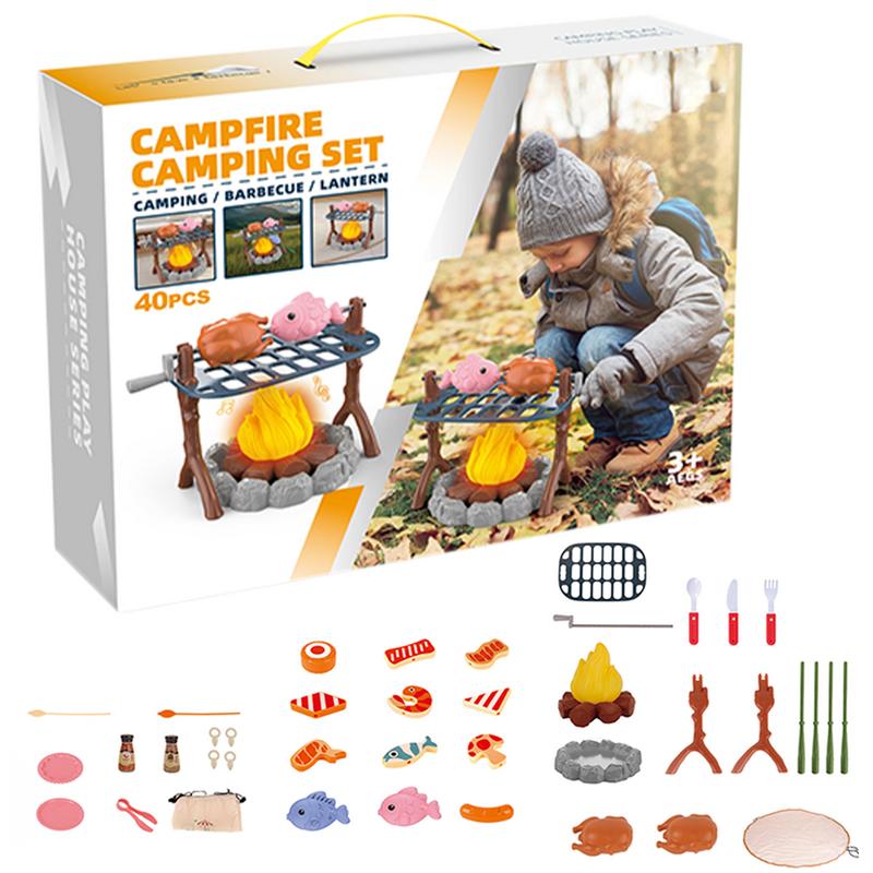 أطفال التظاهر التخييم مجموعة ص - مراجعة Kids Outdoor Grill Set وسعره