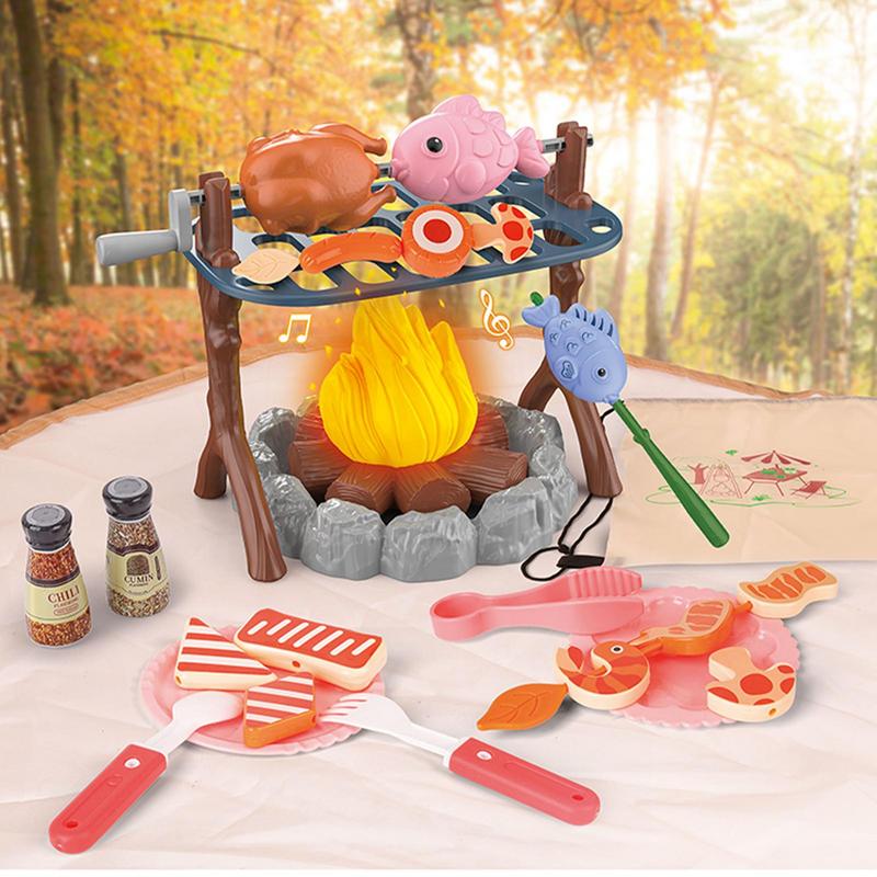 أطفال التظاهر التخييم مجموعة ص - مراجعة Kids Outdoor Grill Set وسعره