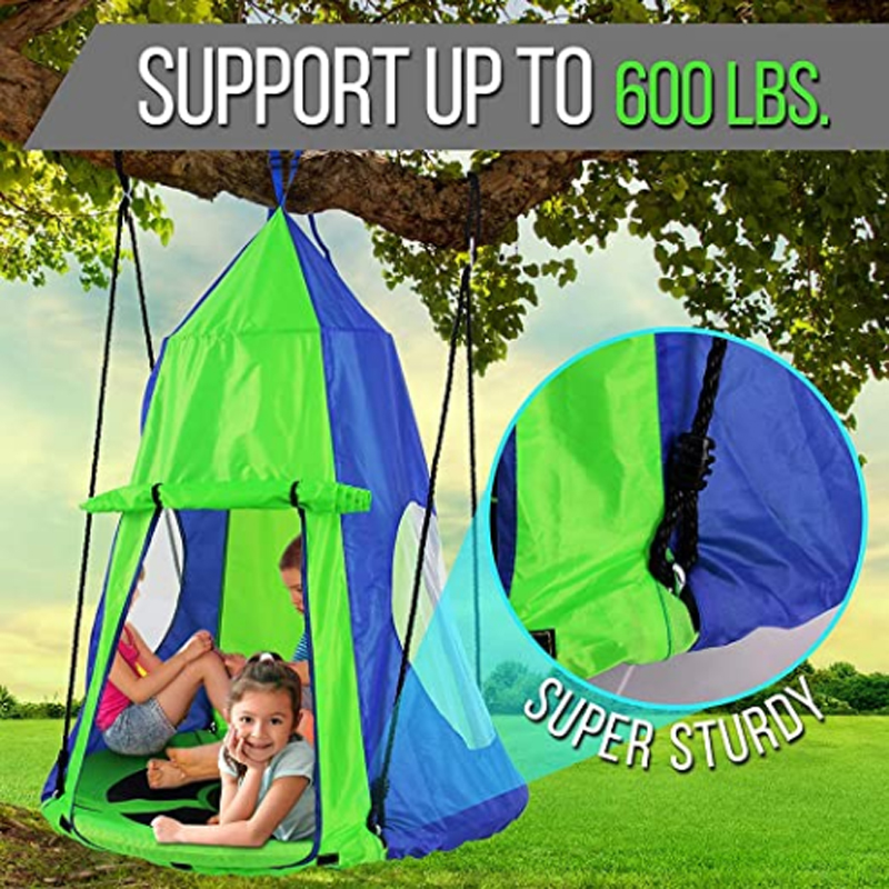 كرسي معلق للأطفال ، خيمة ، أرج - مراجعة Kids Outdoor Nest Swing وسعره