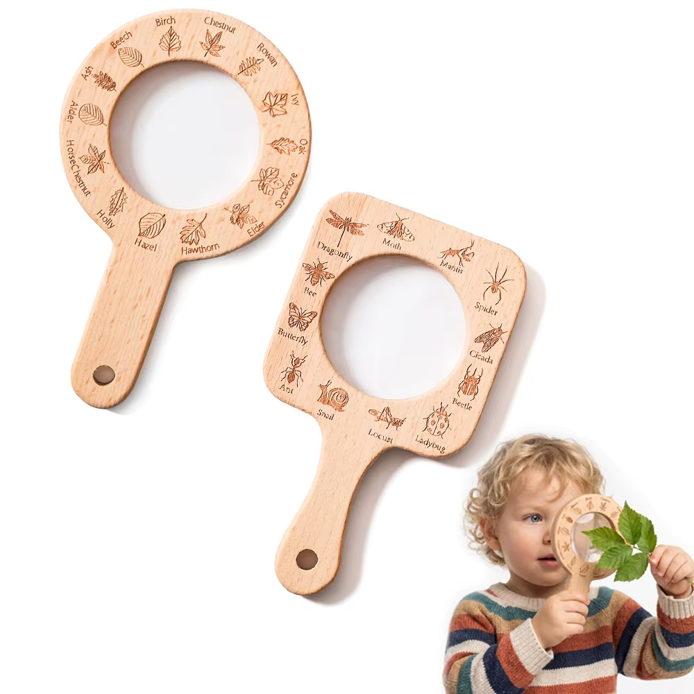 عدسة مكبرة خشبية للأطفال لاستك - مراجعة Kids Outdoor Gifts وسعره
