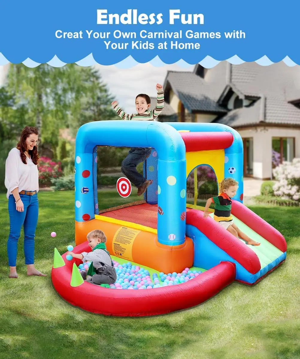 بيت قفز قابل للنفخ من ستيب4فن، - مراجعة Kids Outdoor Bounce House وسعره