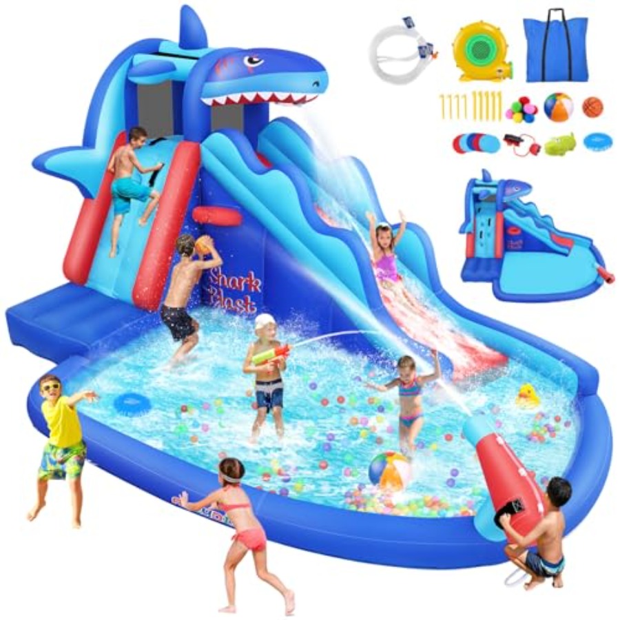 زحليقة مائية قابلة للنفخ للاست - مراجعة Kids Outdoor Bounce House وسعره