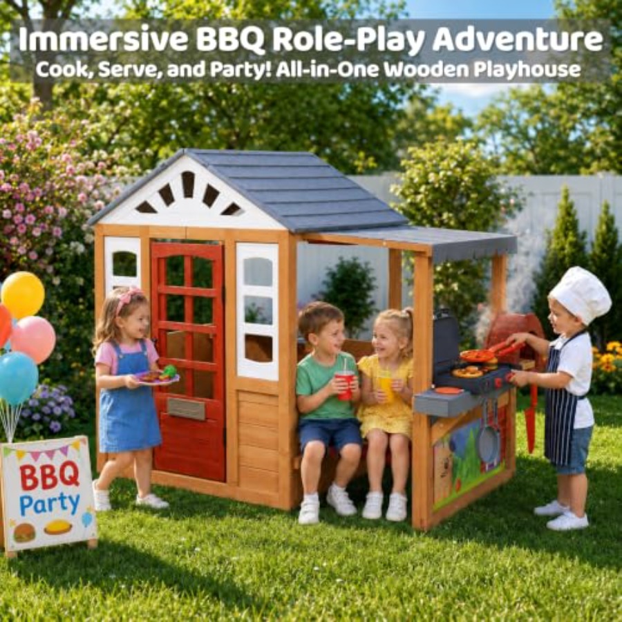 بيت لعب خارجي للأطفال من سن 3- - مراجعة Kids Outdoor Grill Set وسعره
