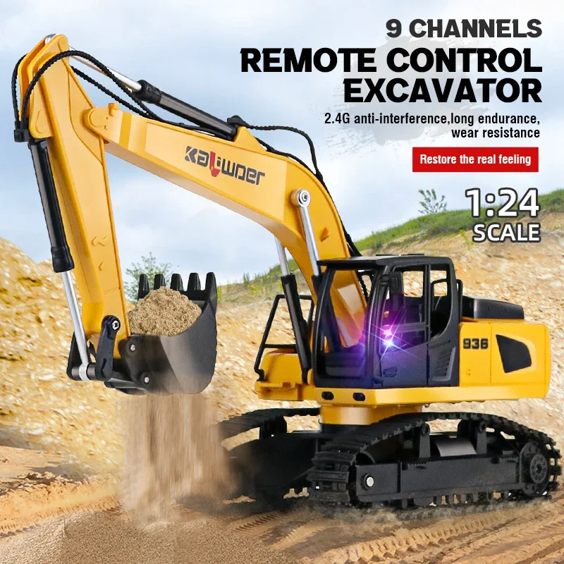Huina Rc حفارة 1/24 9Ch التحكم - مراجعة Kids Outdoor Digger وسعره