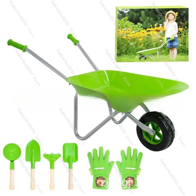 عربة يدوية خضراء للأطفال للعب  - مراجعة Kids Outdoor Activity Set وسعره