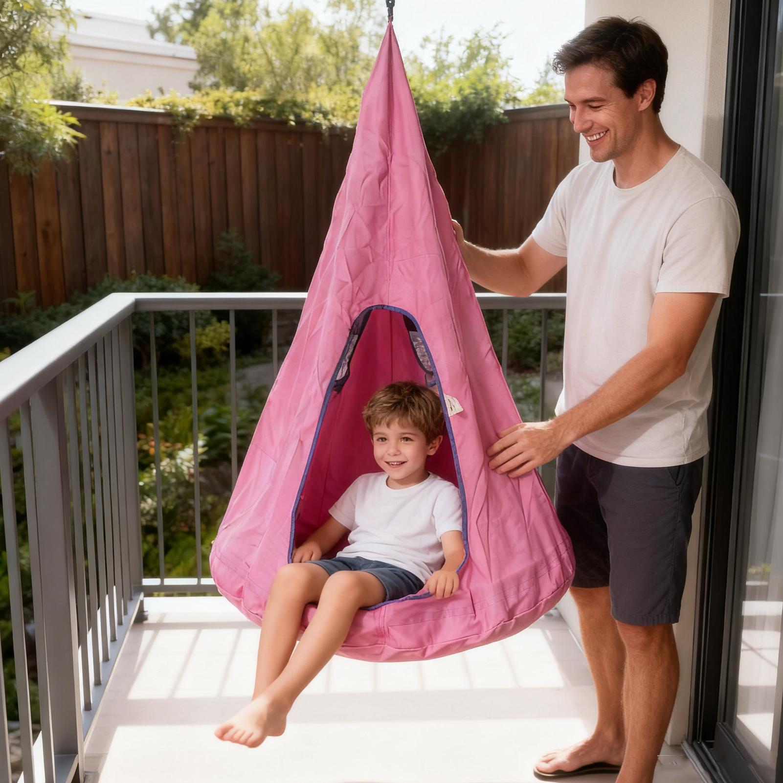 مقعد أرجوحة للأطفال مع وسادة ب - مراجعة Kids Outdoor Nest Swing وسعره