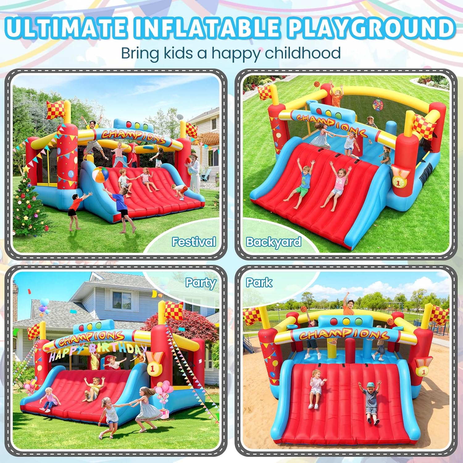 بيت قفز قابل للنفخ كبير للأطفا - مراجعة Kids Outdoor Bounce House وسعره