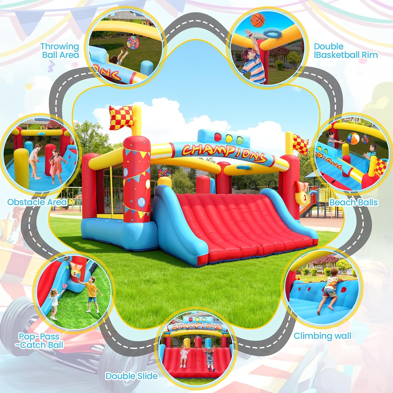 بيت قفز قابل للنفخ كبير للأطفا - مراجعة Kids Outdoor Bounce House وسعره