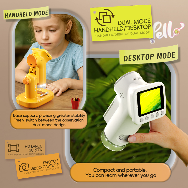 مجهر محمول باليد 1600X مع شاشة - مراجعة Kids Outdoor Microscope وسعره