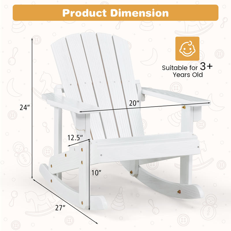 كرسي هزاز خشبي للأطفال للاستخد - مراجعة Kids Outdoor Adirondack Chair وسعره